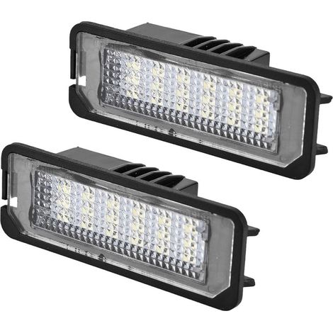 Compatible avec Golf 4 5 6 7 Polo Scirocco 18 Smd Led Plaque D'immatriculation Lampe Approbation E-mark Canbus Sans Erreur 2 Pièces (1/5)