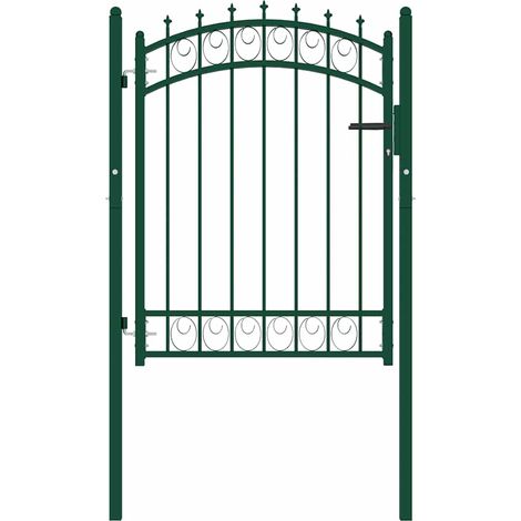 Portail de clôture avec pointes Acier 100x125 cm Vert CFW171286 (1/5)