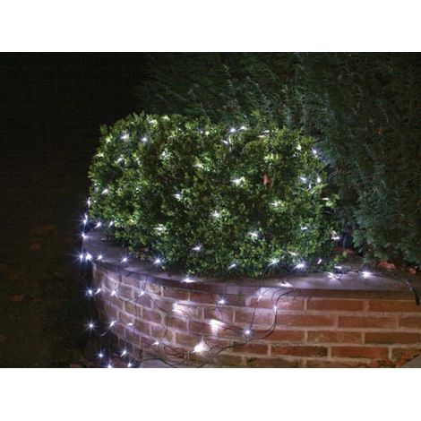 Netlight LED - 2 x 2 m - 144 weiße Lampen - schwarzes Kabel - 36 V