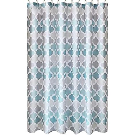 Rideau de douche imperméable résistant à la moisissure, motif rayé gris, avec crochets, salle de bain – 180 x 180 cm–DELKEVIC (1/3)