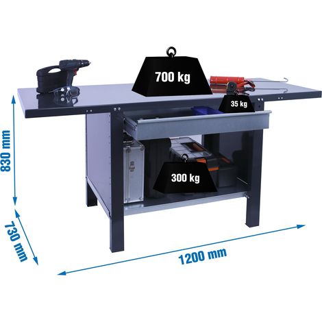 Simonrack Robuster Arbeitstisch Anthrazit 830x1200 mm