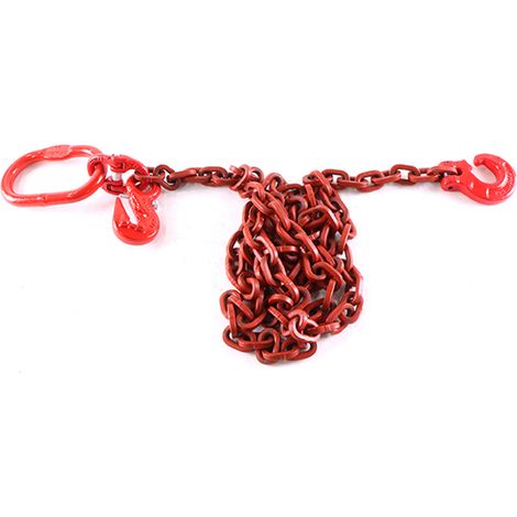 Chaîne carrée, avec crochet étrangleur et maillon de suspension, force d'arrimage admissible LC 3300 daN, longueur 2,5 m, Ø chaîne - 7 mm