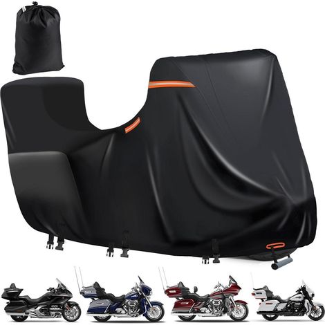 Motorradplane wasserdicht mit Top Box, 600D Oxford, 5 Reflektoren, Belüftung (1/5)