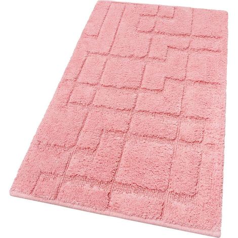 Tappeto Bagno Puro Cotone Morbido 3D Camera Sendiletto Elegante Lavabile 100% Made In Italy Rosa - 55x90 cm