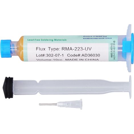 Lot de 2 tubes de flux de soudure, pâte à souder à étamage facile, type seringue RMA 223 UV pour circuits imprimés et BGA