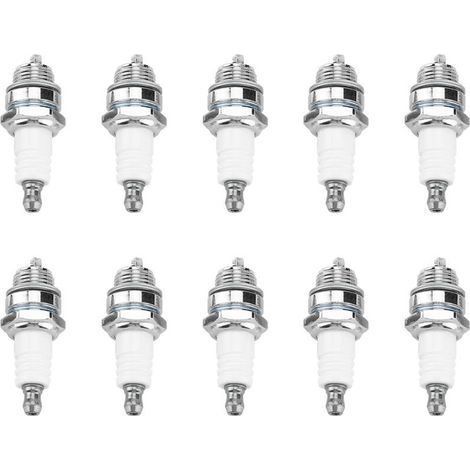 Lot de 10 bougies d'allumage pour débroussailleuse, coupe-bordures et tronçonneuse - Accessoires de rechange (1/5)
