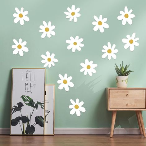 (36 Stück) Gänseblümchen-Wandtattoos, Blumenaufkleber für Kinderzimmer, Babyzimmer, Kinderzimmer, Wohnzimmer, Dekoration (1/5)