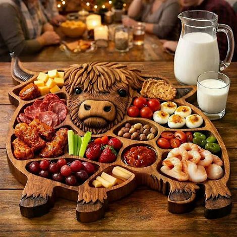 Planche à charcuterie en bois Highland Ko mural pour fromage (1/4)