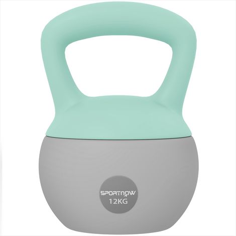Haltères Kettlebell 12 kg avec poignée antidérapante verte (1/5)