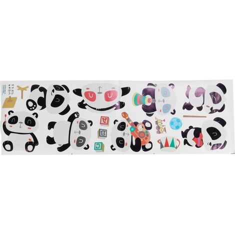 Autocollant mural de dessin animé Panda, sparadrap d'animaux, décoration de salon, chambre à coucher, maternelle, DIY bricolage (1/5)