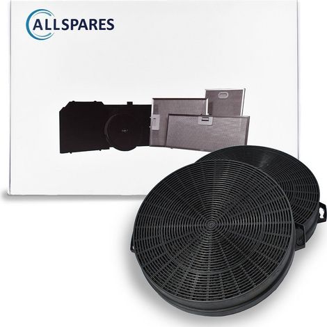 Filtro de carbón AllSpares (2 uds.) para campanas extractoras compatibles con Bosch 00353121/353121 / DHZ5140 / DHZ5146, Siemens LZ51400 y Neff Z5115X0 (Ø210mm)