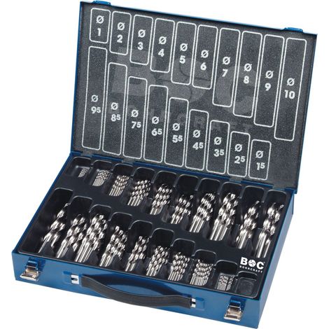 Bohrcraft 11201410170 - Bohrcraft Jg. brocas DIN 338 N HSS-G, caja métalica MG170 // 1-10x0,5/170-uds. (1/2)