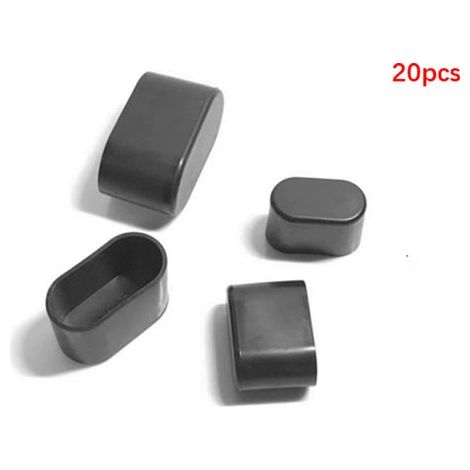 Lot de 20 patins de protection ovales en PVC et caoutchouc pour pieds de chaise, 16 x 34 mm, protections pour sols et meubles (1/5)