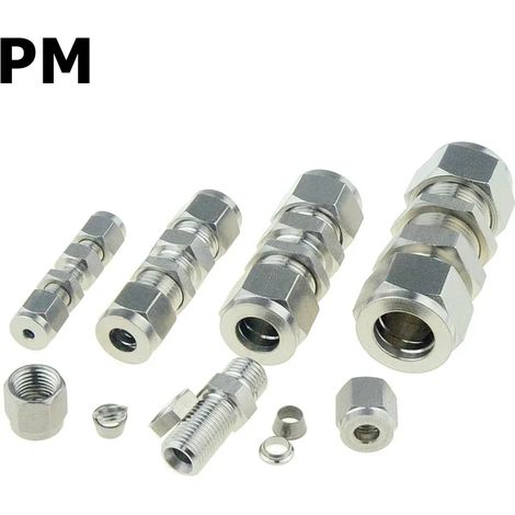 Raccord de tuyauterie à compression en acier inoxydable 304 (tube PM-10 mm OD) : adaptateur de conversion 6 mm, 8 mm, 10 mm et 12 mm, coupleur pour tube 1/4" et 1/2", connecteur YDF-LOK. (1/5)