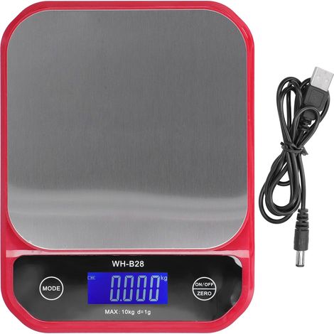 Balance de cuisine de précision 5 kg avec fonction tare, écran rétroéclairé et conversion d'unités pour barbecue
