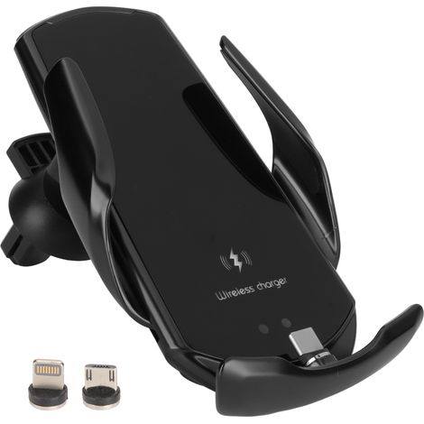 Q3 15W Intelligentes kabelloses magnetisches Autoladegerät mit Sensor und Lüftungsschlitzhalterung, Schnellladefunktion für Mobiltelefone, Schwarz (1/5)