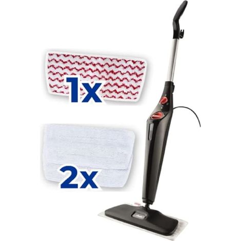Vileda Steam PLUS XXL con Power Pad Scopa a vapore per grandi superficisenza uso di detergenti ideale per tutti i pavimenti, sigillati e per tappeti elimina fino al 99.9% di batteri e virus