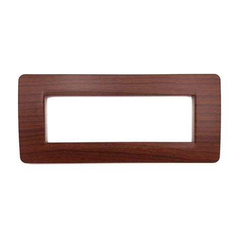 Placca 6 posti legno noce Compatibile con Bticino matix