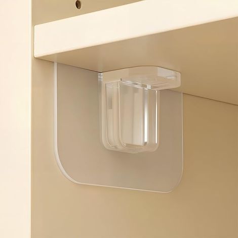 Transparent Shelf Brackets, Self Adhesive Shelf Brackets, No Drilling, Invisible Shelf Brackets for Shelves, Closets, Wardrobes (1/5)