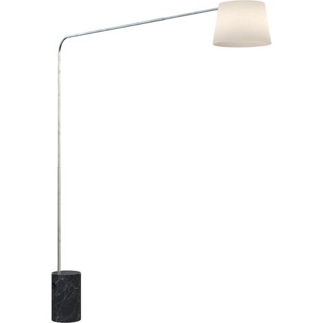 Piantana Contemporanea Corner Marmo Alto Nero Diffusore Bianco 1 Luce E27