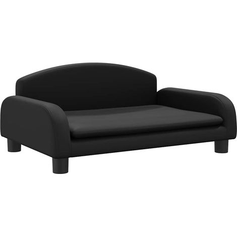 vidaXL Cama para perros de cuero sintético negra 70x45x30 cm (1/2)
