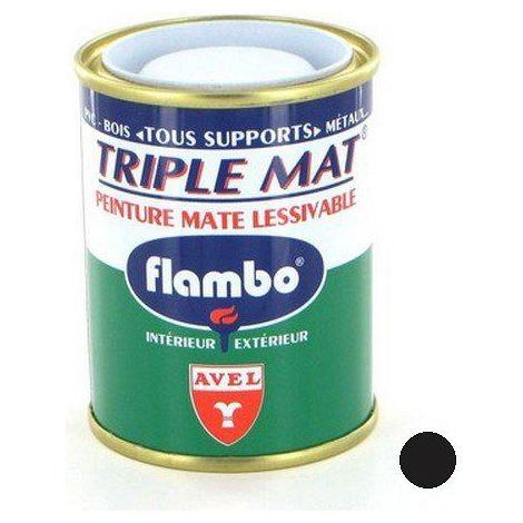 Peinture Triple Mat FLAMBO, 100 ml NOIR MAT (1/4)