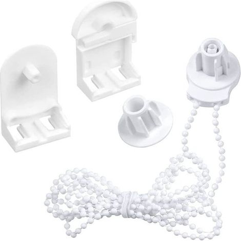 Système de store enrouleur avec supports muraux - 25 mm - Fixations pour store enrouleur - Plastique - Avec chaînette 3M - Kit de réparation de remplacement pour store enrouleur - Pièces de rideau - W (1/5)