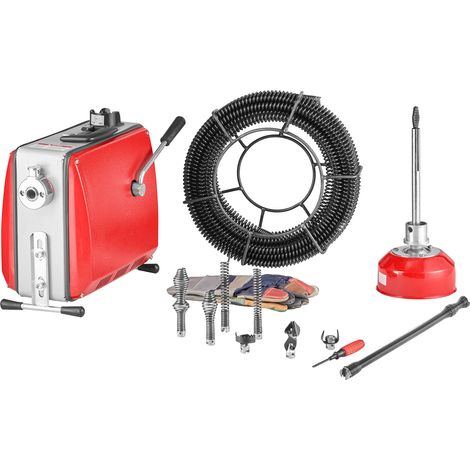 VEVOR Macchina Sturatubi Elettrica per Scarico di Tubi, 500 W, 1400 giri/min, con Cavo a Molla in Acciaio, Pulitrice per Tubi di Scarico Frese Intercambiabile 8 pezzi, Docce, Bagno, Cucina
