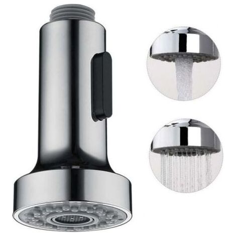 Douchette Pour Robinet Cuisine Douchette 2 Modes Tête Robinet Cuisine Douchette Remplacement Douchette Pour Rétractable Mitigeur Cuisine,Chromé,G1/2" (1/5)