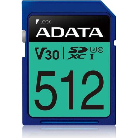 Adata Premier Pro sdxc 512 GB Clase 10 UHS-I/U3 V30 (1/2)