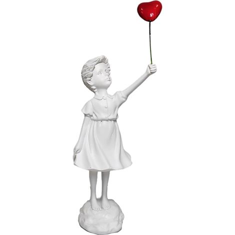 1 Statue fille au ballon, sculpture en résine, finition peinte à la main, décoration salon bureau (1/5)