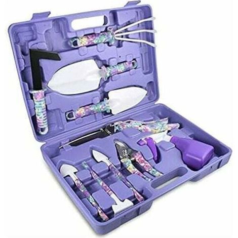 Herramientas de jardinería, juego de 10 piezas, kit de jardinería con estuche, regalo para amantes de la jardinería. (1/4)