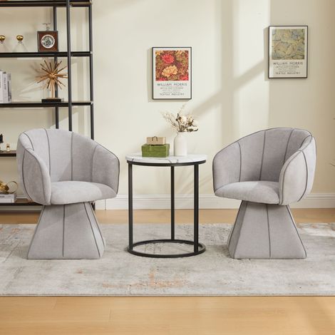 Fauteuil pivotant en chenille grise, dossier haut (1/5)