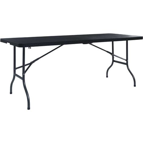 Gartentisch Klappbar Schwarz 180x75x72 cm HDPE Rattan-Optik YQvidaXL48831DE (1/5)