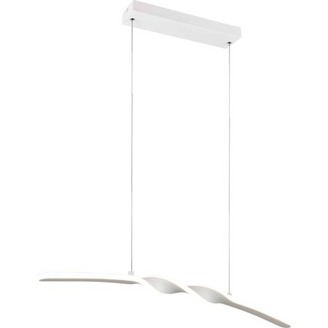 Lampada a sospensione LED, metallo, bianco, L 80 cm, Ginko (1/5)