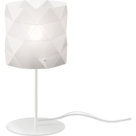 Lampada Da Scrivania Moderna Prisma Polilux ® Bianco E Metallo 1 Luce E27 (1/2)