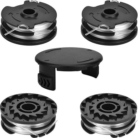 Lot de 4 Bobines de Rechange pour Débroussailleuse sans Fil Parkside PRTA 20-Li C3 IAN351753, B1 IAN330831, B2 IAN334231, C3 IAN365589, PRT 300 A1, PRT 550 A1, A3, 27FT, avec Un Couvercle (1/5)