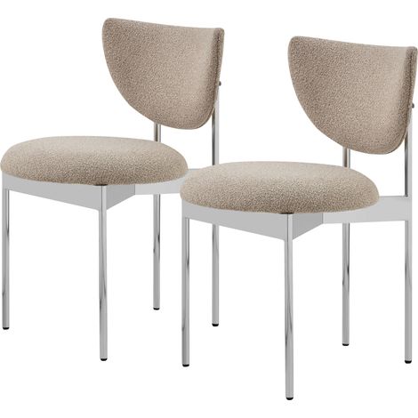 Set 2 sedie da pranzo stile scandinavo in tessuto e metallo, 78x60x56 cm (1/5)