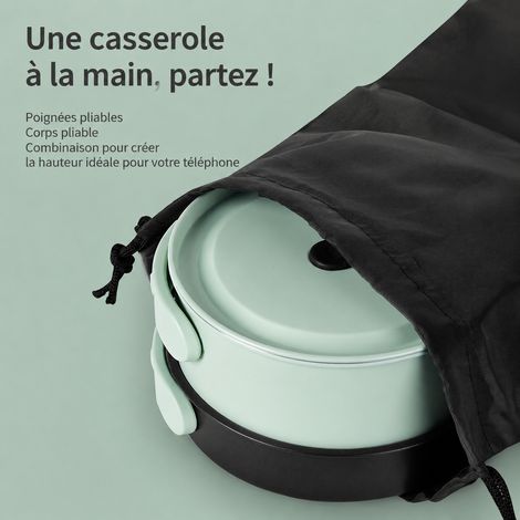 Mini cuiseur électrique multifonction pliable cuve inox 316 220V 800W vert pour 1-2 personnes réf 7686 1,7 kg – Livraison gratuite