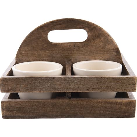 Lot de 4 Pots de Fleurs en Bois Marron 24 x 24 x 17 cm Cache-pots pour Plantes d'Intérieur - PANGIVO (1/5)