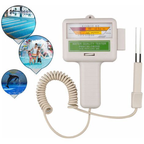 Analyse de l'eau de piscine- Testeur électronique Chlore et pH pour piscine - Compteur qualité de l'eau-