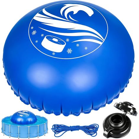 Coussin d'hiver pour piscine hors sol, diamètre 4 m, maxi coussin d'air pour piscine, compensation de la pression de glace, 0,6 mm, PVC, double couture, gonflable avec corde, résistant au froid (1/5)