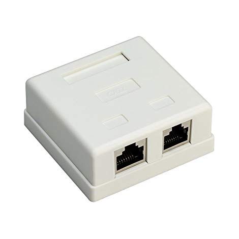 Connettore di comunicazione dati per montaggio superficiale 2xRJ45 STP cat.6 77635 (1/3)