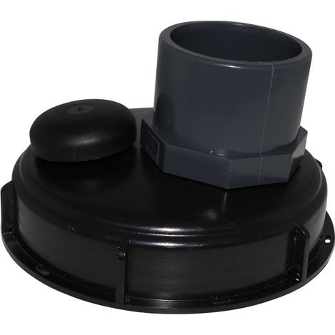 Couvercle diamètre 150 mm avec prise PVC droite 63/75 et évent
