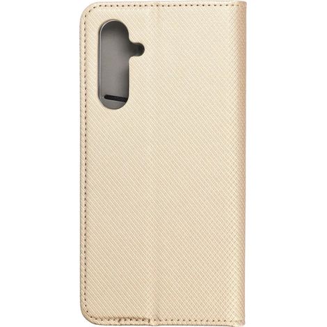 Custodia per Samsung Galaxy A14 4G/5G, con magnete intelligente, oro + vetro 9H (1/5)