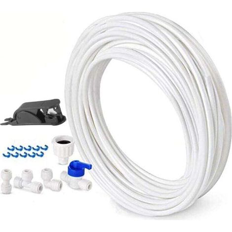 10 Meters Hose Diameter 1/4"/6.3mm Universal Water Supply Pipe for Refrigerator Ice Maker Reverse Osmosis Systems + MUMU Pipe Cutter Knife (1/4)
