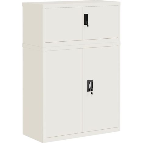 Maison Exclusive - Armadio Classificatore Bianco 90x40x130 cm in Acciaio