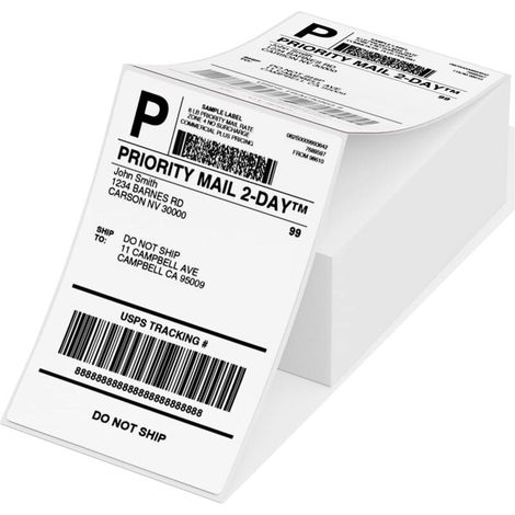 RHG 4"x 6" Étiquettes Thermiques Autocollantes, étiquettes d'expédition, Compatible avec Les imprimantes Thermiques de Bureau, Compatible avec 241bt 520bt Imprimante (500 étiquettes blanc)