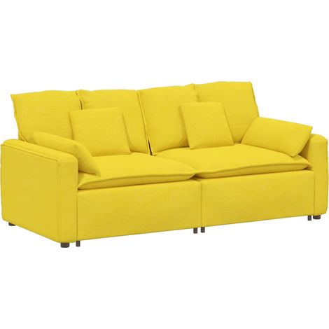 vidaXL Divano Modulare con Cuscini Giallo Chiaro (1/5)