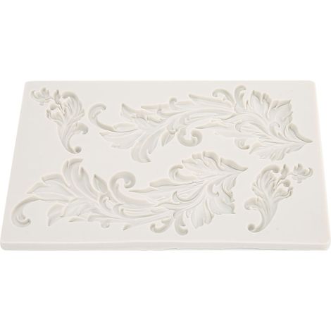Moule à gâteau vintage européen en silicone gris pour fondant, chocolat et pâtisserie - motif fleur en relief, outil de boulangerie (1/5)